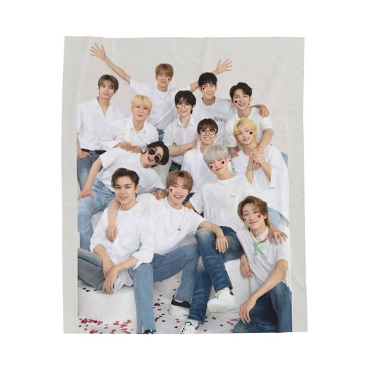 SVT Group Photo Blanket, Seventeen Kpop Merch,