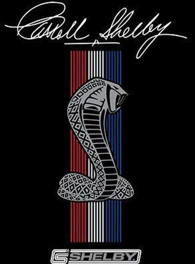 Carroll Shelby Cobra Red White Blue Stripe 2-Sided T-Shirt