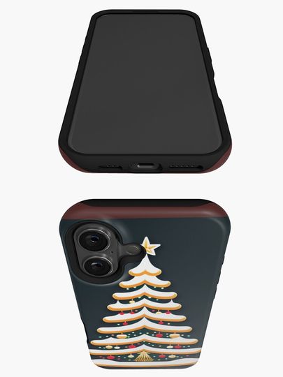 doodle Russian winter Christmas tree lights  iPhone Case