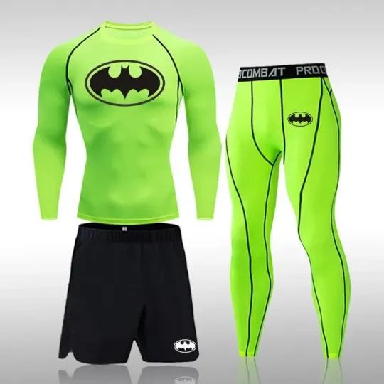 NEW Compression Sports 3 Pcs Jogging Quick Dry GYM Exercise Workout Tracksuit