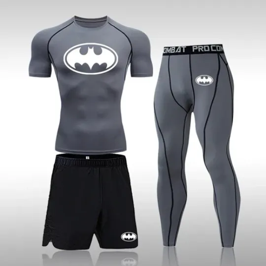 NEW Compression Sports 3 Pcs Jogging Quick Dry GYM Exercise Workout Tracksuit