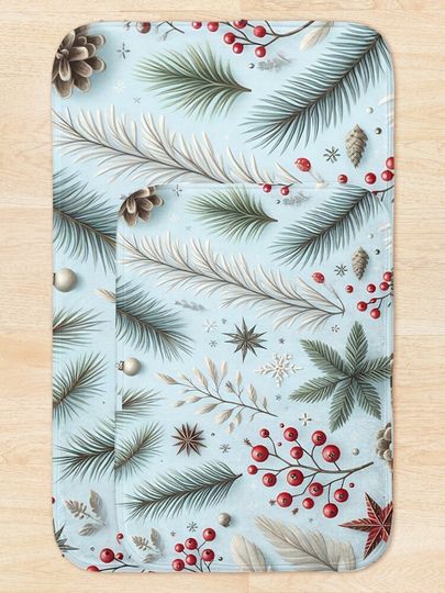 Winter Wonderland: Festive Seasonal Pattern Bath Mat