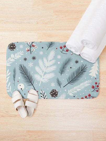 Winter Wonderland: Festive Seasonal Pattern Bath Mat