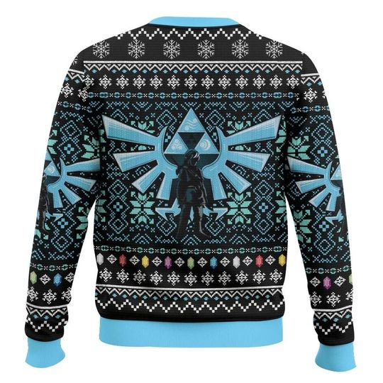 Blue Link Legend of Zelda Christmas Ugly Sweater, Video Game Characters Sweater, Hero Zelda Christmas Sweater, Xmas Gift, Gift For Him