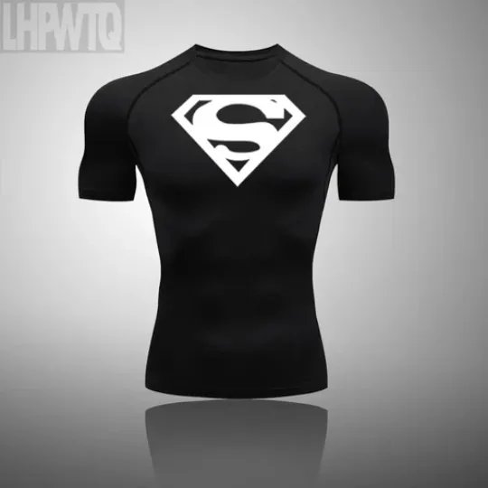 NEW Superman Men Compression T Shirt Quick Tight Set Men Exercise Training Suit