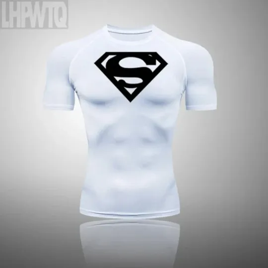 NEW Superman Men Compression T Shirt Quick Tight Set Men Exercise Training Suit