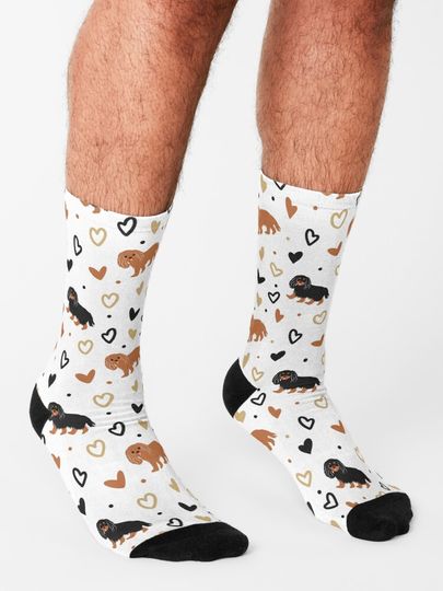 Love Cavalier King Charles Spaniel - Black and Tan Socks