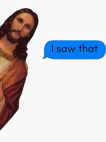 Jesus OMG Waffles funny meme tiktok Sticker