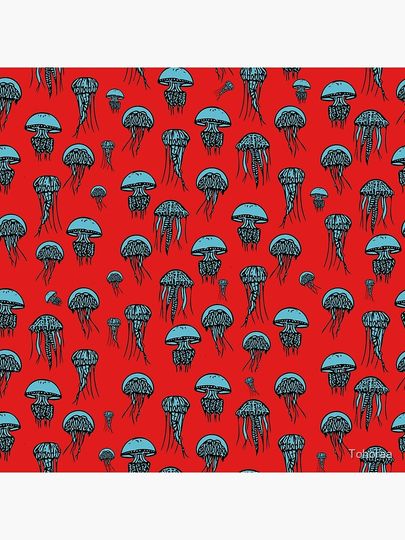 blue jellyfish Pillow