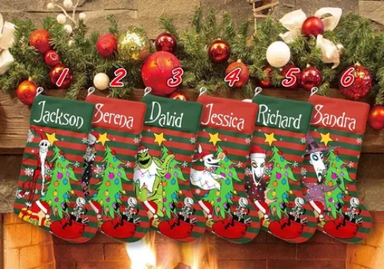 Personalized The Nightmare Before Christmas Characters Xmas Holiday Stocking