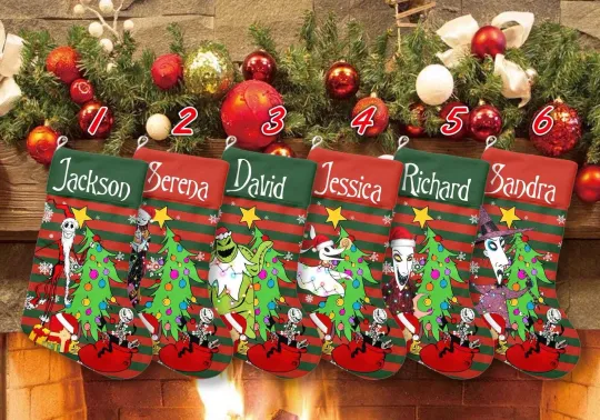 Personalized The Nightmare Before Christmas Characters Xmas Holiday Stocking