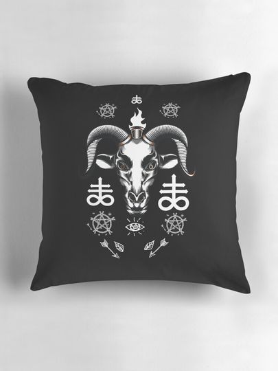 Gothic Baphomet Satanic 666 Black Metal Pillow
