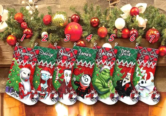 Personalized The Nightmare Before Christmas Characters Christmas Gift Stocking