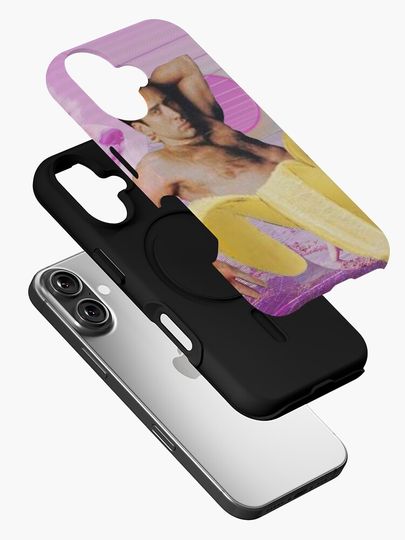 Nicholas Cage Banana Vaporwave iPhone Case