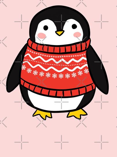 Cute christmas cartoon penguin  Baby One-Piece