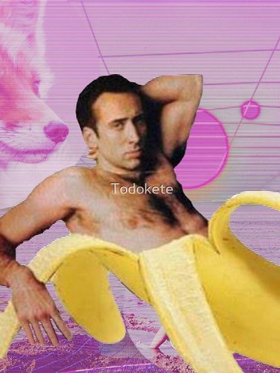 Nicholas Cage Banana Vaporwave iPhone Case