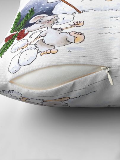 chrismas snow fun with friends Pillow