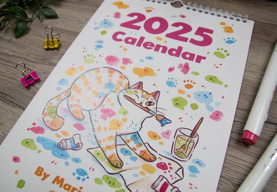 2025 Wall Calendar with Cute Cats