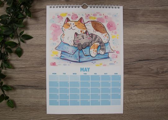 2025 Wall Calendar with Cute Cats