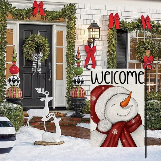 Welcome Christmas Winter Garden Flag