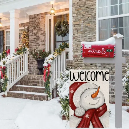 Welcome Christmas Winter Garden Flag