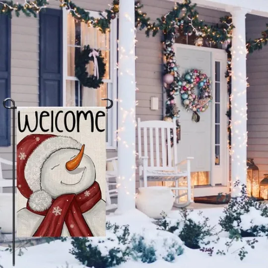 Welcome Christmas Winter Garden Flag