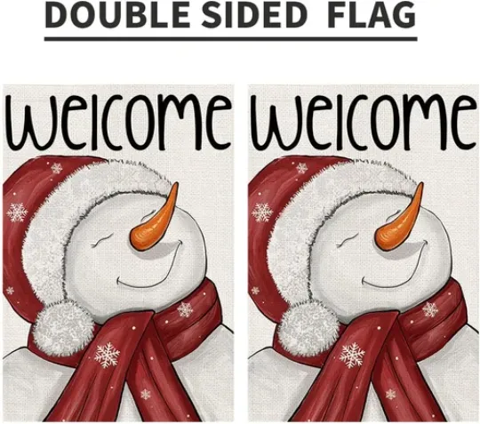 Welcome Christmas Winter Garden Flag
