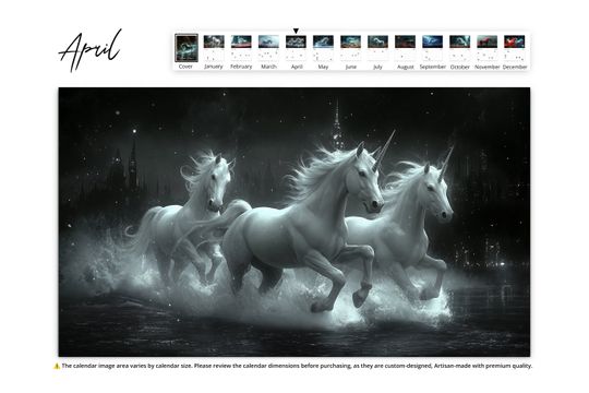 2025 Unicorn Dream Wall Calendar