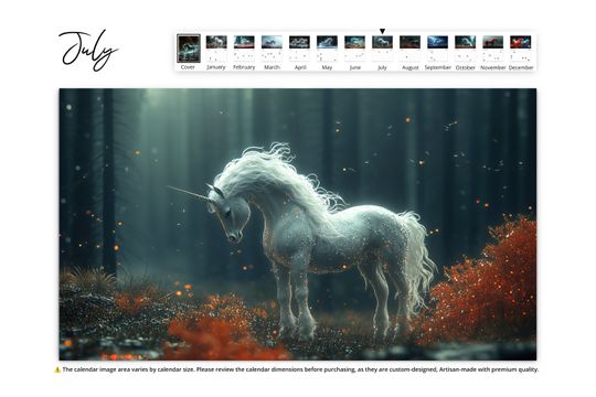 2025 Unicorn Dream Wall Calendar