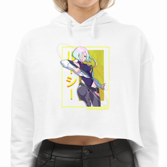 Lucy cyberpunk crop top hoodie