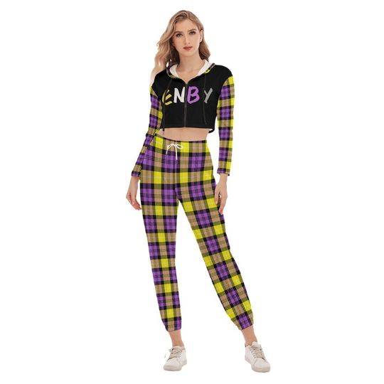 Non-Binary Crop Hoodie Sports Sets