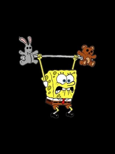 Spongebob Lifting Weights Classic . iPhone Case