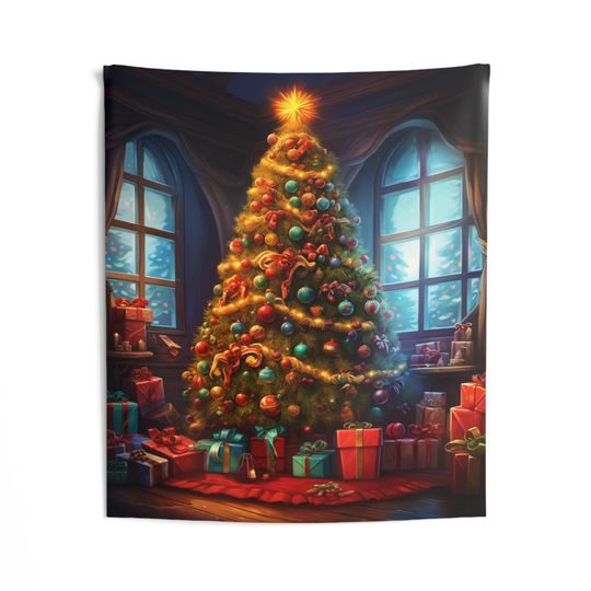 Christmas Tree Tapestry, Xmas Wall Art