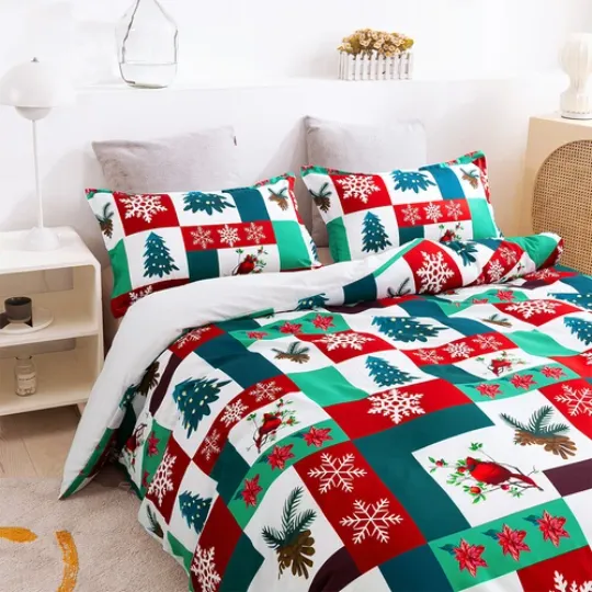 3D Christmas Trees Snowflake Bedding Set | Christmas Gift | Christmas Decor