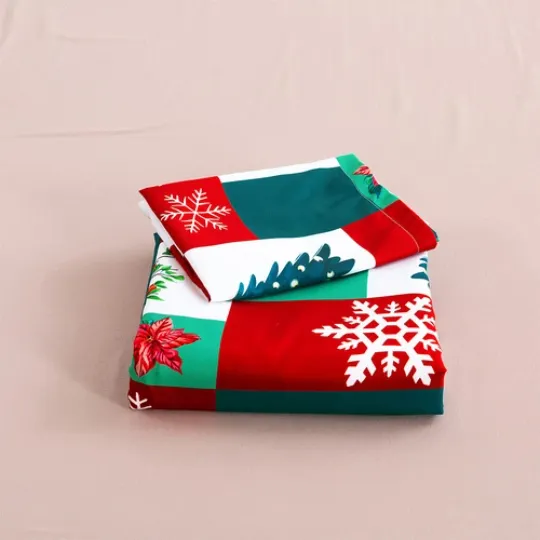 3D Christmas Trees Snowflake Bedding Set | Christmas Gift | Christmas Decor