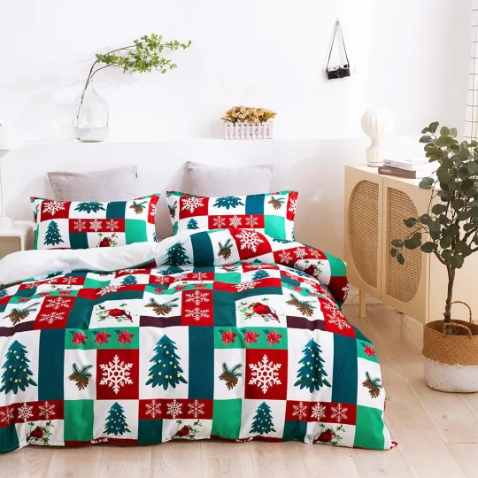 3D Christmas Trees Snowflake Bedding Set | Christmas Gift | Christmas Decor