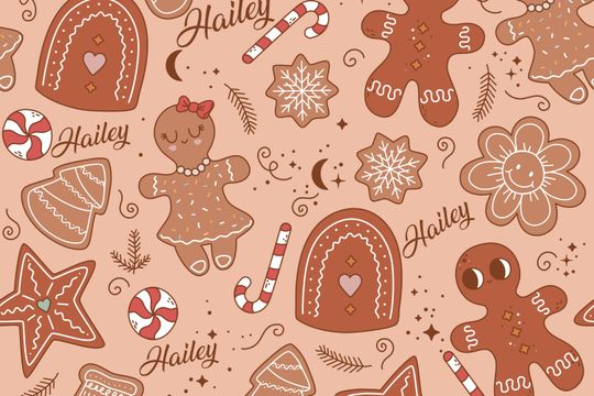 Gingerbread Retro Gift Wrapping Paper Christmas Gift