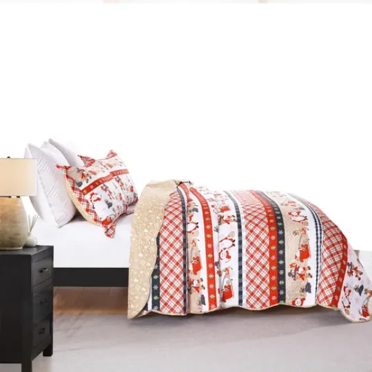 Christmas Plaid Sleigh Bedding Set | Christmas Gift | Christmas Decor