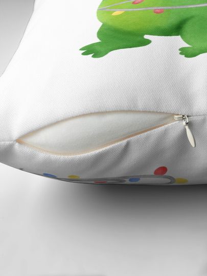 Christmas t-rex Pillow