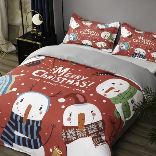 3D Christmas Snowman Bedding Set | Christmas Gift | Christmas Decor