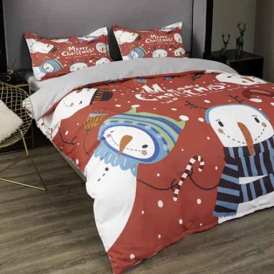 3D Christmas Snowman Bedding Set | Christmas Gift | Christmas Decor