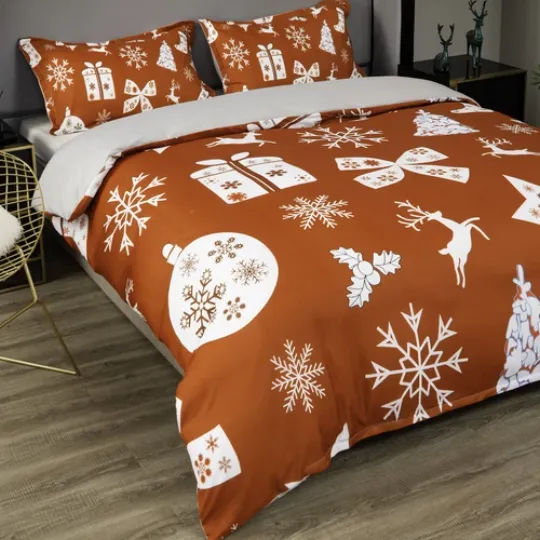 3D Christmas Elements Bedding Set | Christmas Gift | Christmas Decor