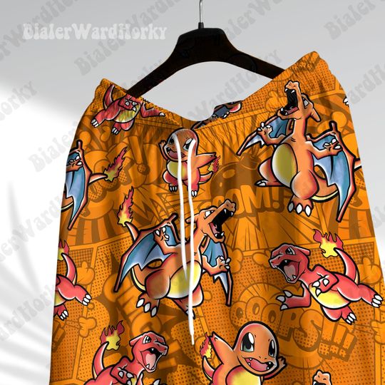 Charmander Evolution Comic Hawaiian Shirt Fire Type Shirt Anime Shirt Charizard Gifts