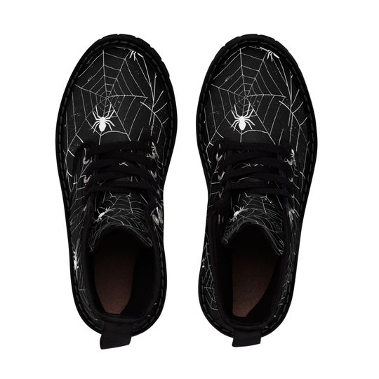 Women's Spider Web Boots - Halloween Design, Trendsetting & Comfy