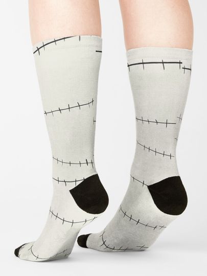 Stitches White Jack Skellington Inspired Socks