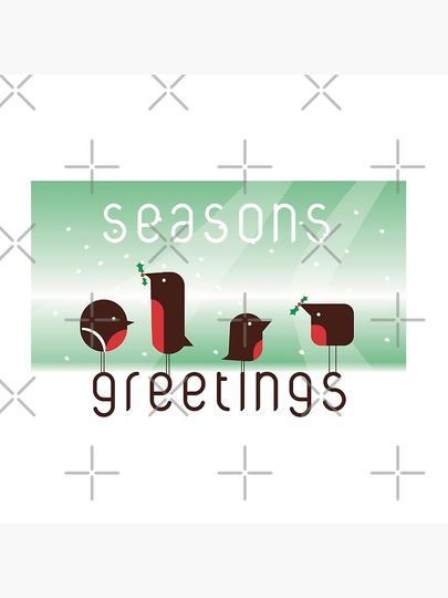 Seasons greetings robin christmas card Pillow