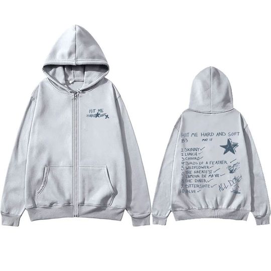 Hit Me Hard and Soft Zipper Hoodie