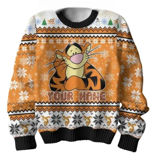 Winnie The Pooh Tigger Winter Wish Personalized Ugly Sweater
