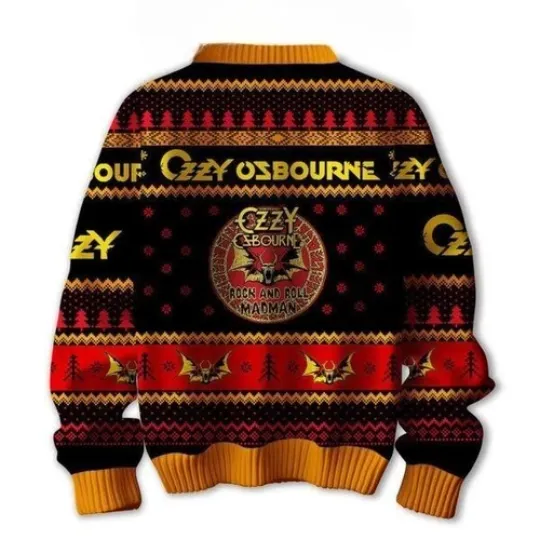 Ozzy Osbourne Rock And Roll Madman 2024 Christmas Ugly Sweater