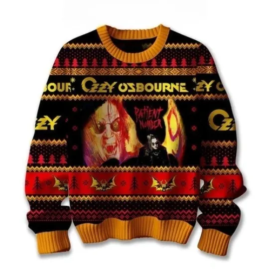 Ozzy Osbourne Rock And Roll Madman 2024 Christmas Ugly Sweater